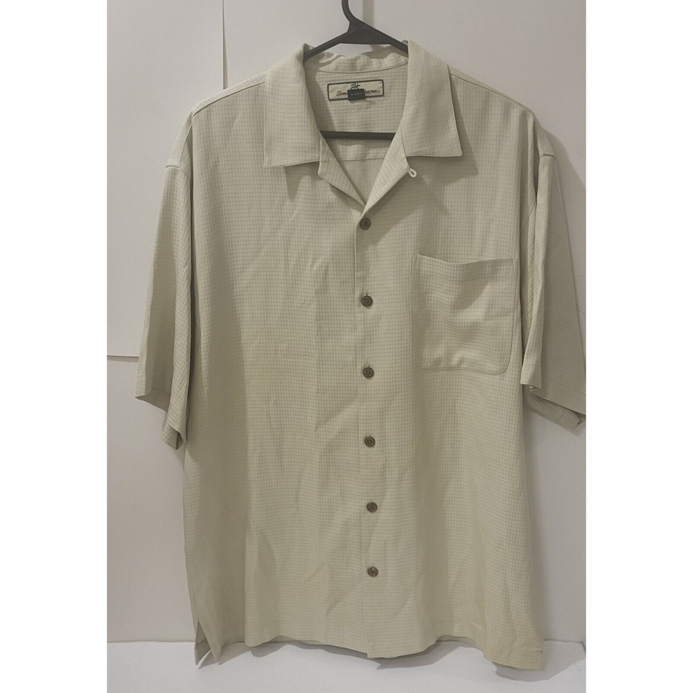 Tommy Bahama 100% Silk‎ Shirt Beige, Vacation Men's Size M